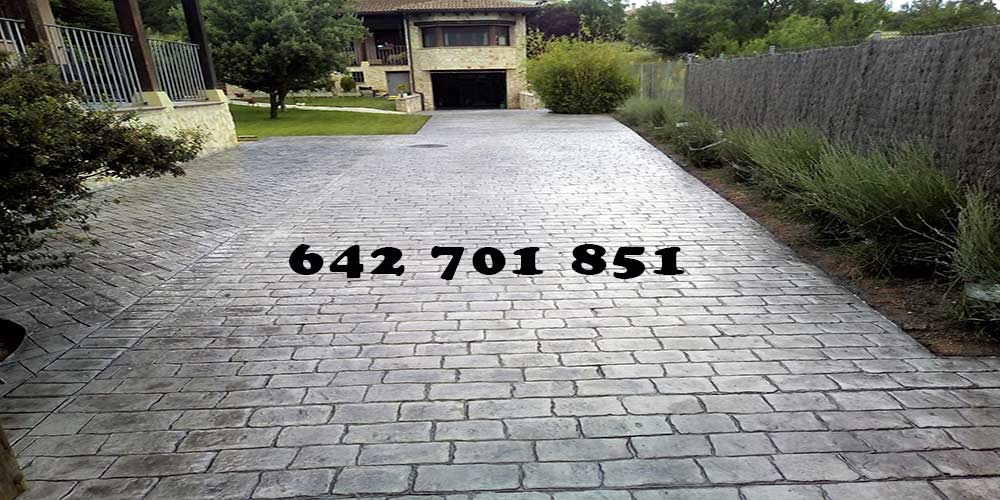 Hormigón impreso Moralzarzal : Obras - suelo pulido